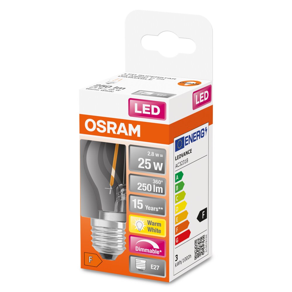 OSRAM LED Retrofit E27 2,8 Watt 2700 Kelvin 250 lumen main product photo