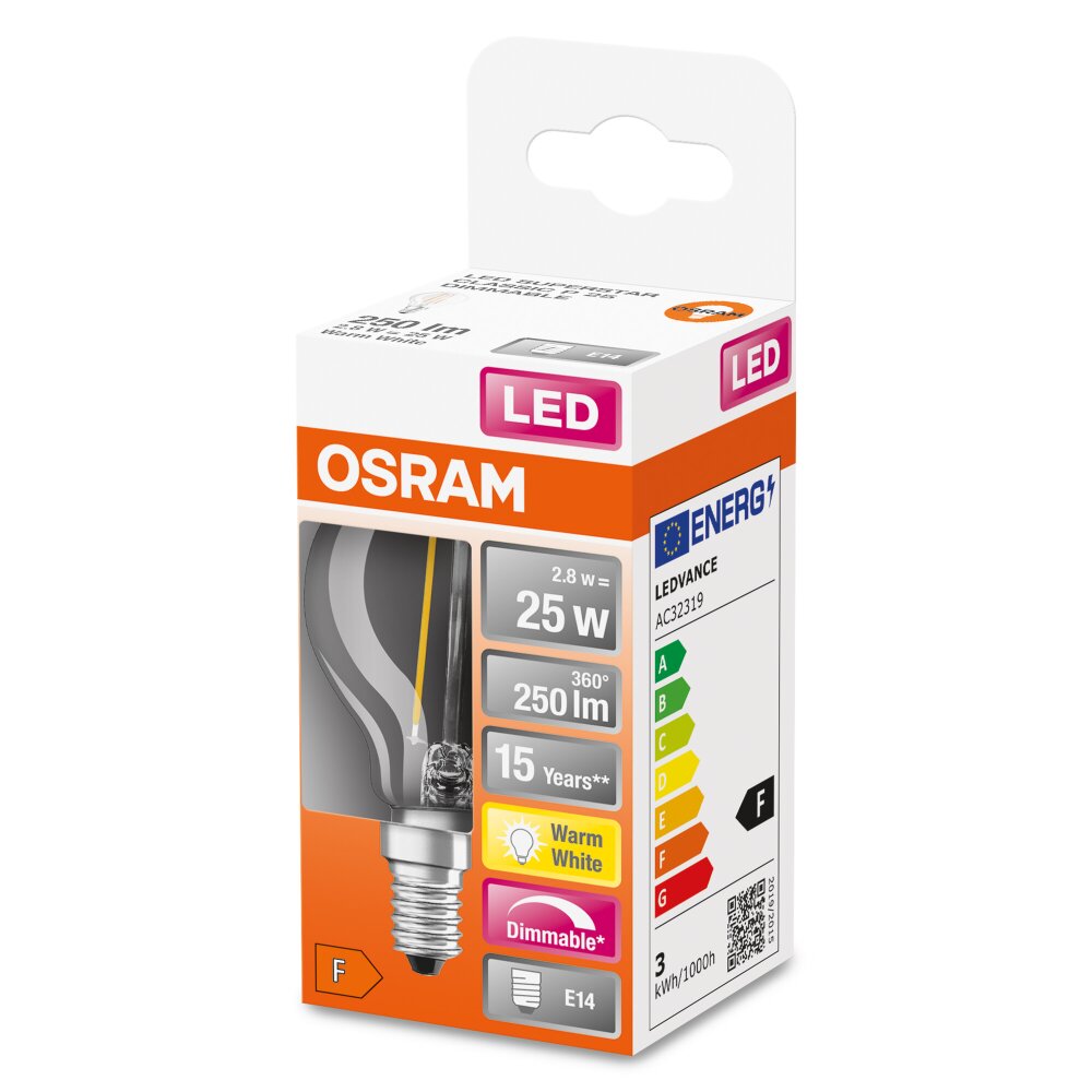 OSRAM LED Retrofit E14 2,8 Watt 2700 Kelvin 250 lumen main product photo