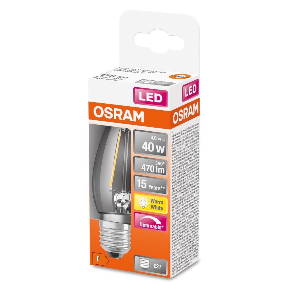 OSRAM LED Retrofit E27 4,8 watt 2700 kelvin 470 lumen main product photo