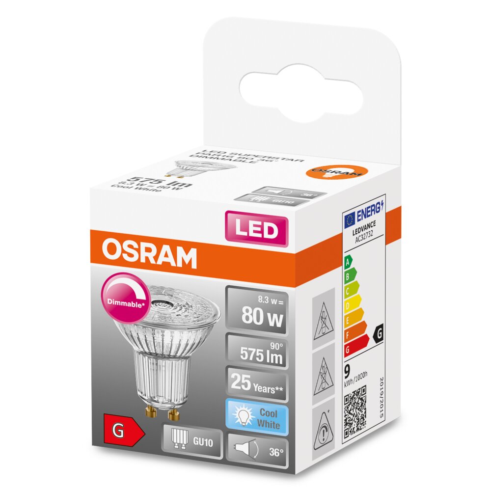 OSRAM LED SUPERSTAR GU10 8,3 watt 4000 kelvin 575 lumen main product photo