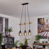 Suspension Hunouri Écru, Noir, 3 lumières