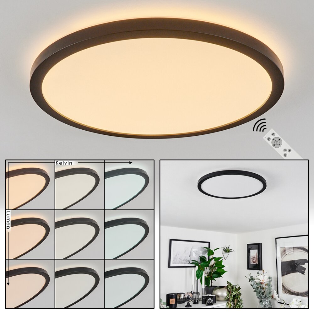 Plafonnier Sasinhosa LED Noir, 1 lumière, Télécommandes main product photo