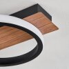 Plafonnier Canhestros LED Brun, Couleur bois, Noir, 1 lumière