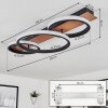 Plafonnier Canhestros LED Brun, Couleur bois, Noir, 1 lumière