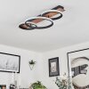 Plafonnier Canhestros LED Brun, Couleur bois, Noir, 1 lumière