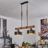 Suspension Chabian Brun, Couleur bois, Noir, 2 lumières