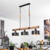 Suspension Chabian Brun, Couleur bois, Noir, 3 lumières