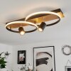 Plafonnier Boim LED Couleur bois, Noir, 3 lumières