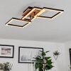 Plafonnier Avelal LED Brun, Couleur bois, Noir, 1 lumière
