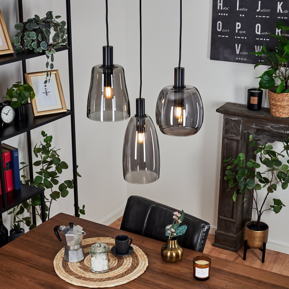 Suspension Kenong Noir, 3 lumières main product photo