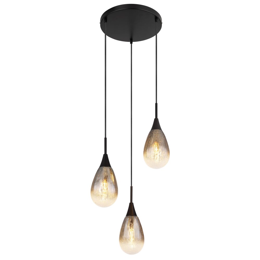 Suspension Globo KRYS Noir, 3 lumières main product photo