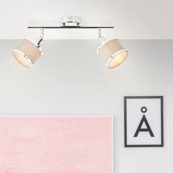 Plafonnier Brilliant Alexia Argenté, 2 lumières Plafonnier Brilliant Alexia Argenté, 2 lumières