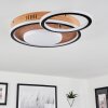 Plafonnier Phnhealu LED Brun, Couleur bois, 1 lumière