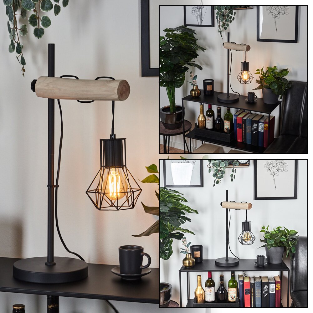 Lampe de table Bardhaman Noir, 1 lumière main product photo