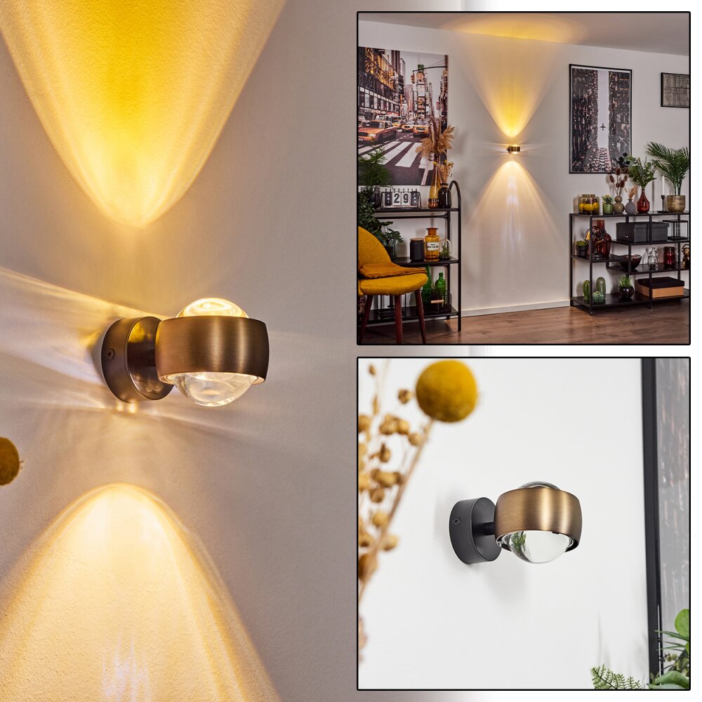 Applique murale Sapri Vieux laiton, Noir, 1 lumière main product photo