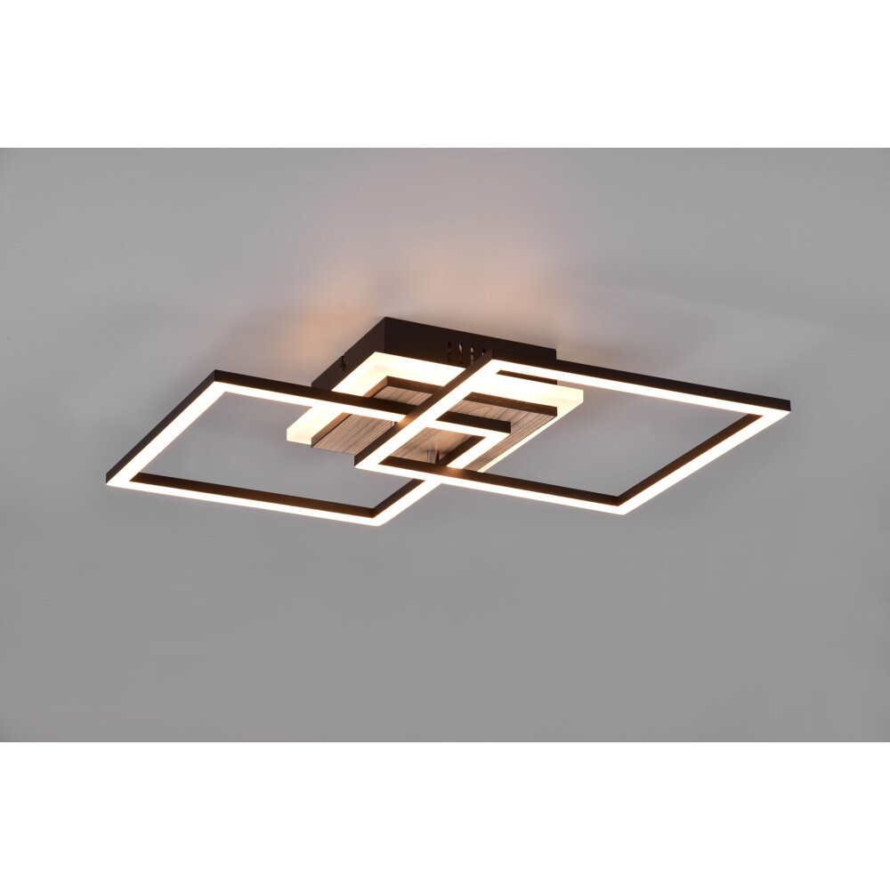 Plafonnier Reality Giro LED Couleur bois, Noir, 1 lumière, Télécommandes main product photo