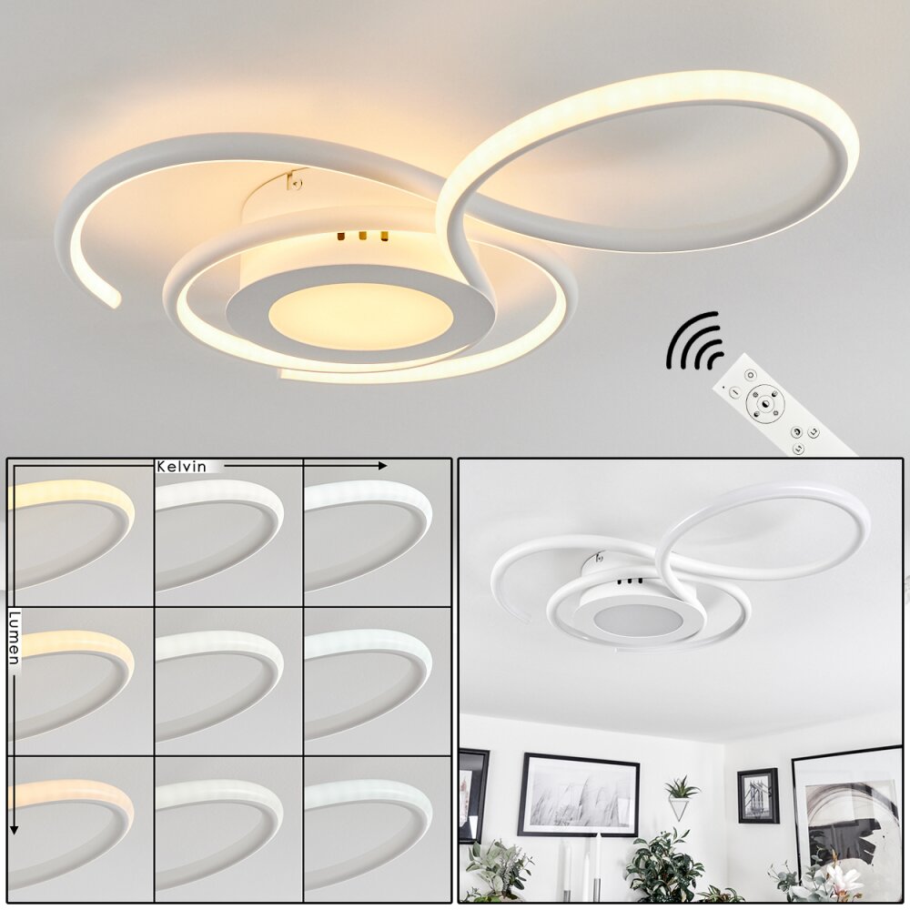 Plafonnier Olok LED Blanc, 1 lumière, Télécommandes main product photo