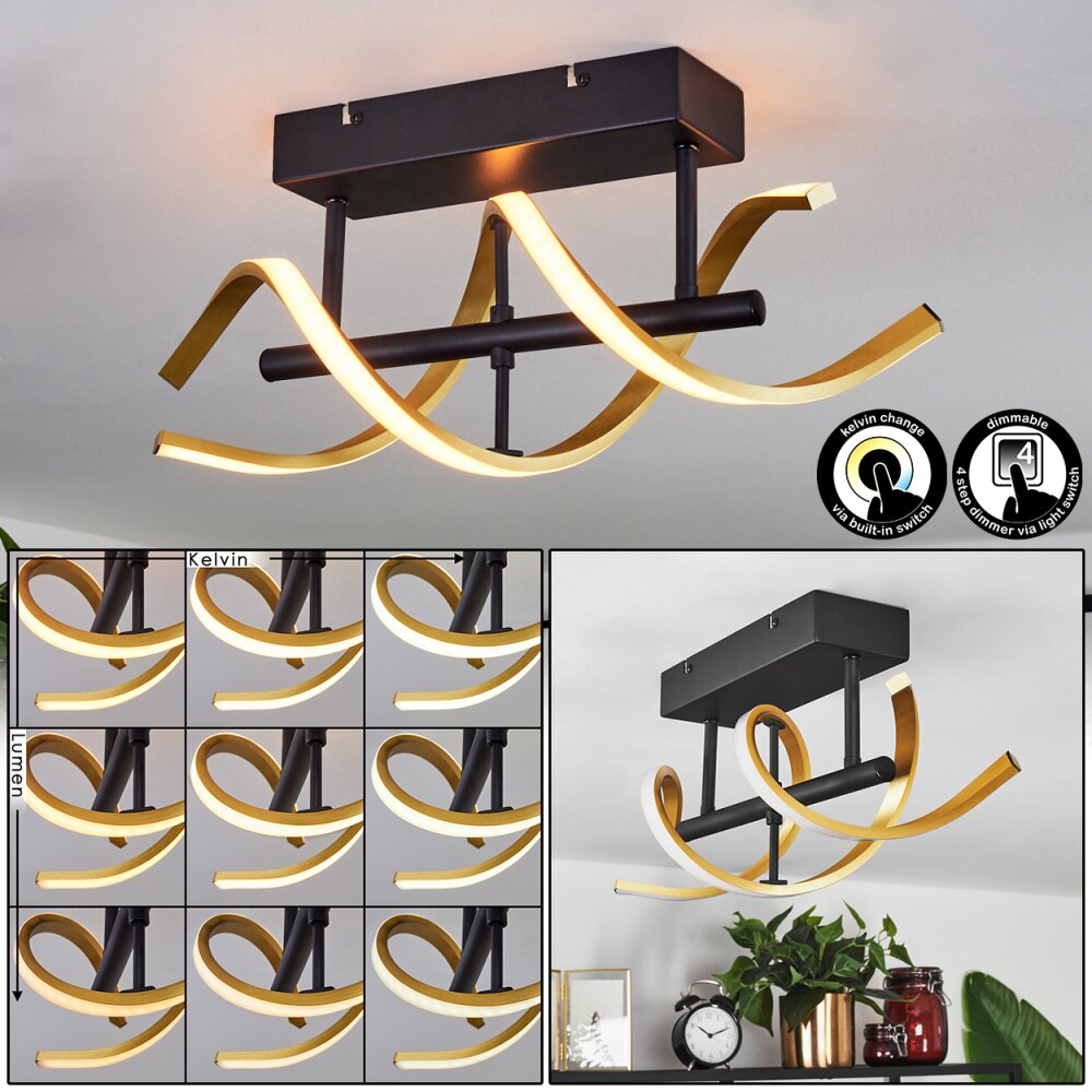 Plafonnier Khovet LED Noir, 1 lumière main product photo