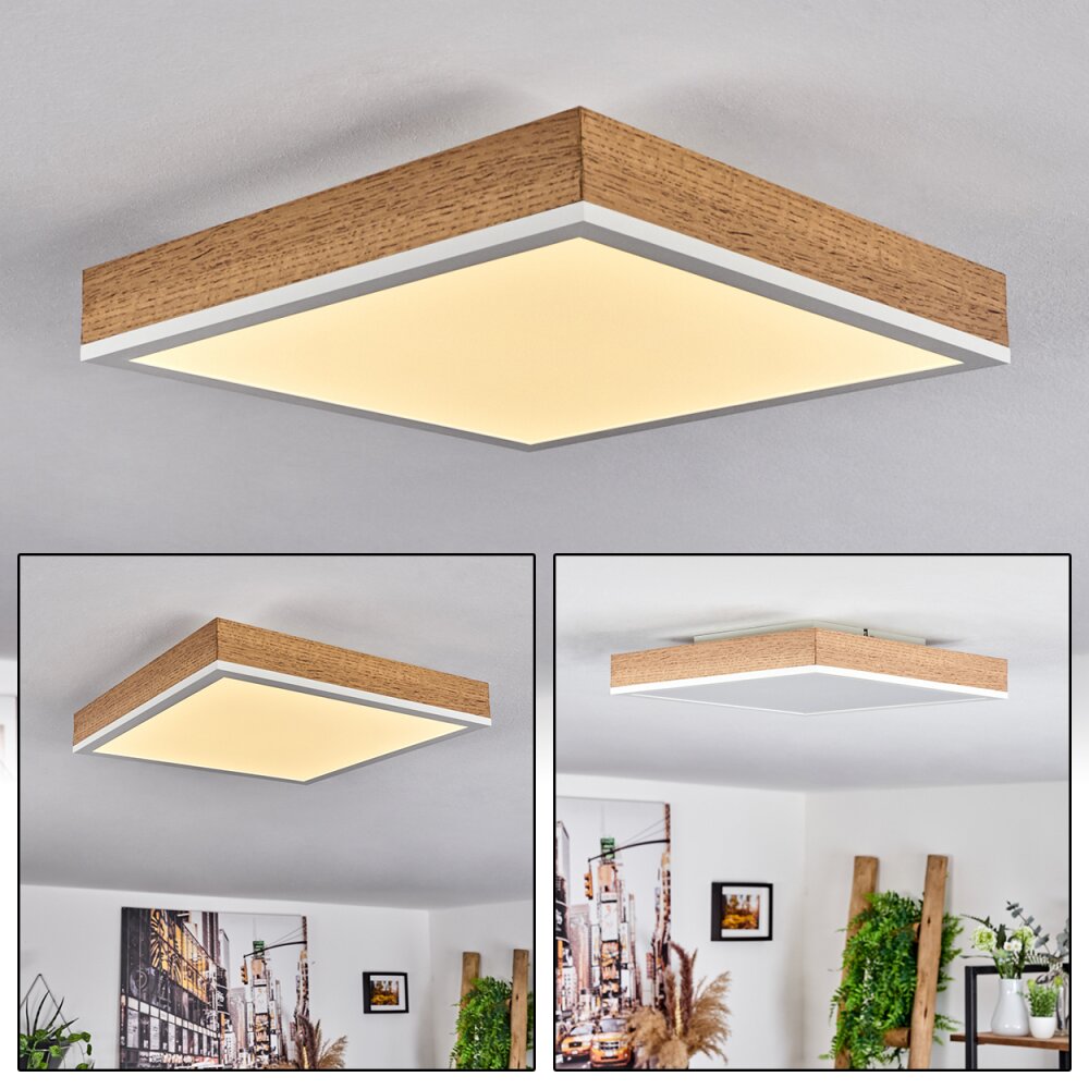Plafonnier Salmi LED Brun, Couleur bois, Blanc, 1 lumière main product photo