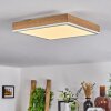 Plafonnier Salmi LED Brun, Couleur bois, Blanc, 1 lumière
