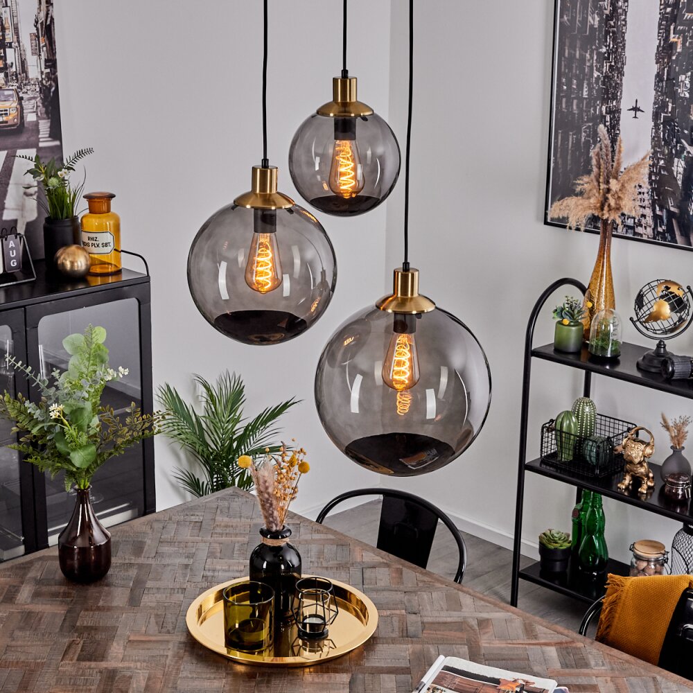 Suspension Charlet Noir, 3 lumières main product photo