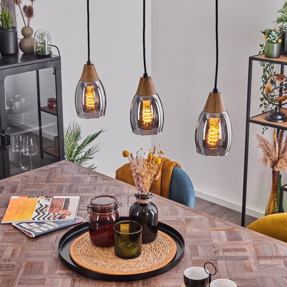 Suspension Lissade Noir, 3 lumières main product photo