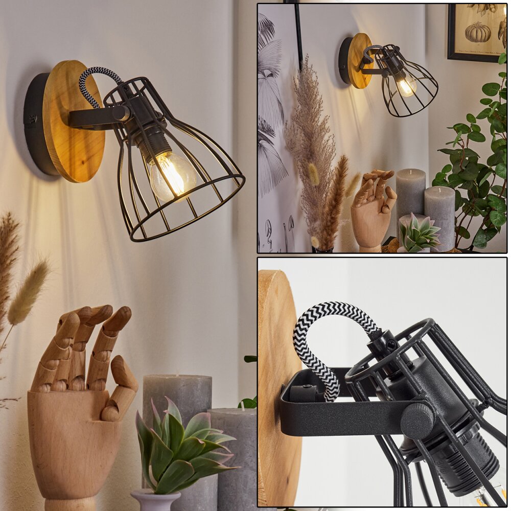Applique murale Tros Écru, Noir, 1 lumière main product photo