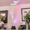 Lampe de table Atabueira LED Noir, 1 lumière, Changeur de couleurs