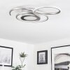 Plafonnier Olok LED Nickel mat, 1 lumière, Télécommandes