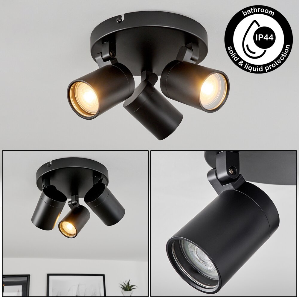 Plafonnier Khnar Noir, 3 lumières main product photo