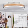 Plafonnier Salmi LED Brun, Couleur bois, Blanc, 1 lumière