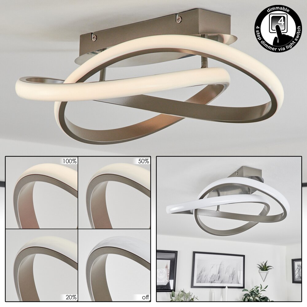 Plafonnier Cochato LED Nickel mat, 1 lumière main product photo