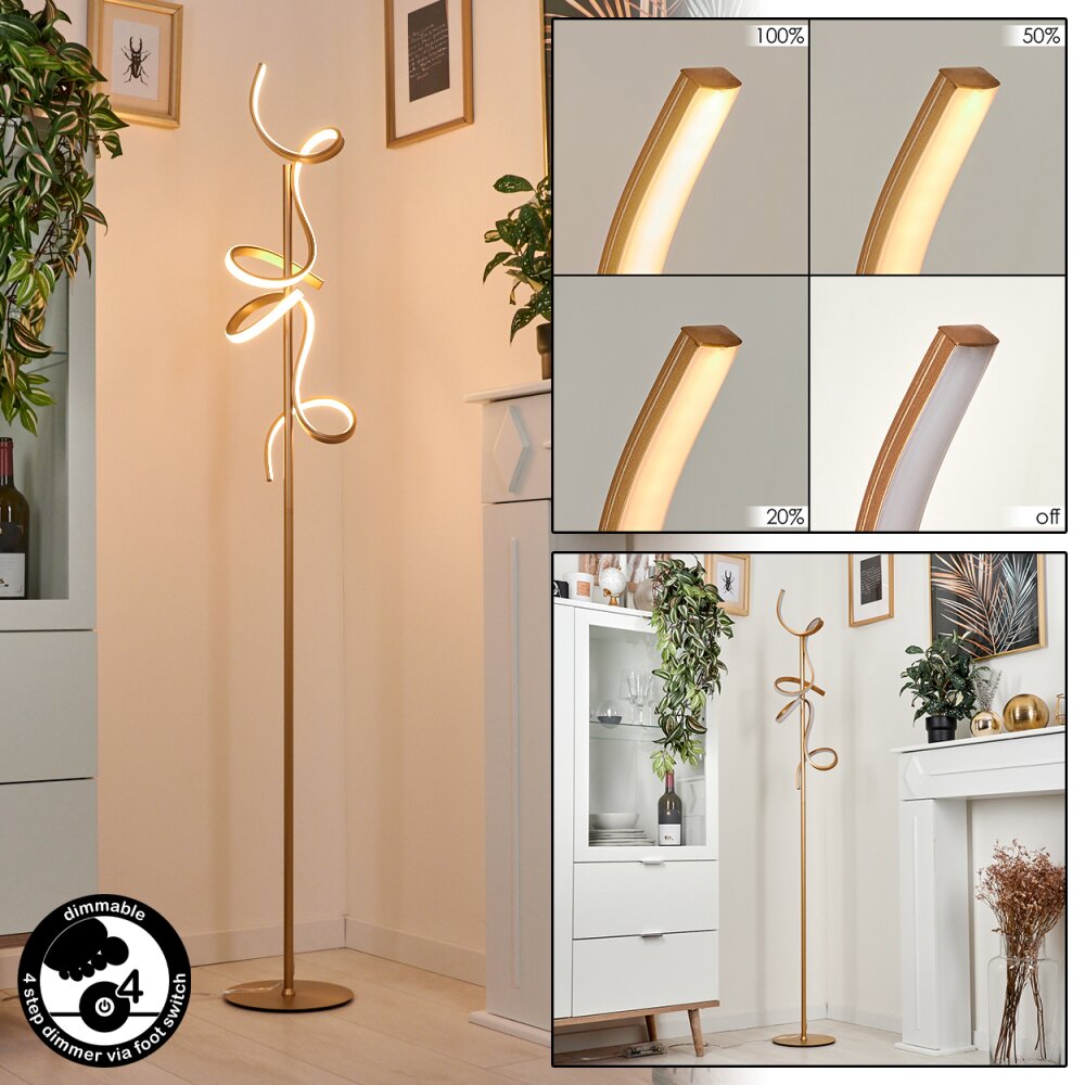 Lampadaire Lavaca LED Laiton, 2 lumières main product photo