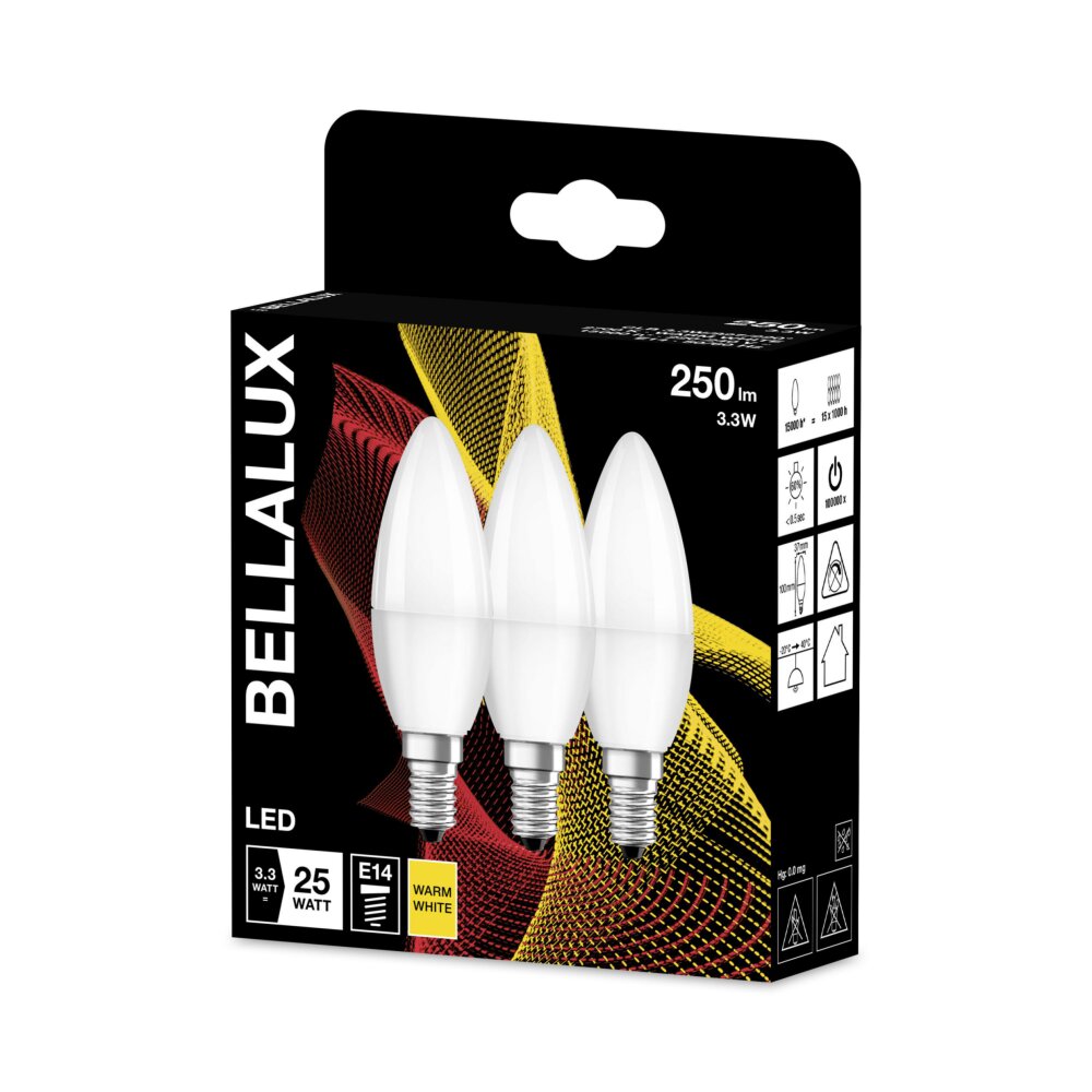 BELLALUX Set de 3 LED E14 3,3 watt 2700 Kelvin 250 lumen main product photo