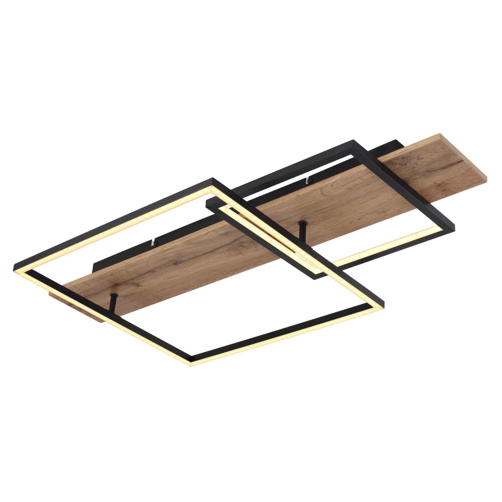 Plafonnier Globo VANNI LED Couleur bois, Noir, 1 lumière main product photo