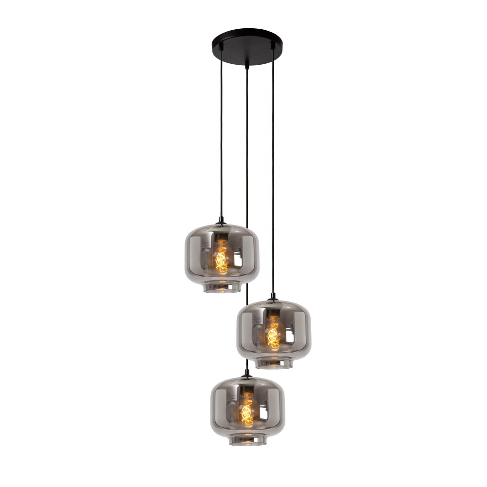 Suspension Lucide MEDINE Noir, 3 lumières main product photo