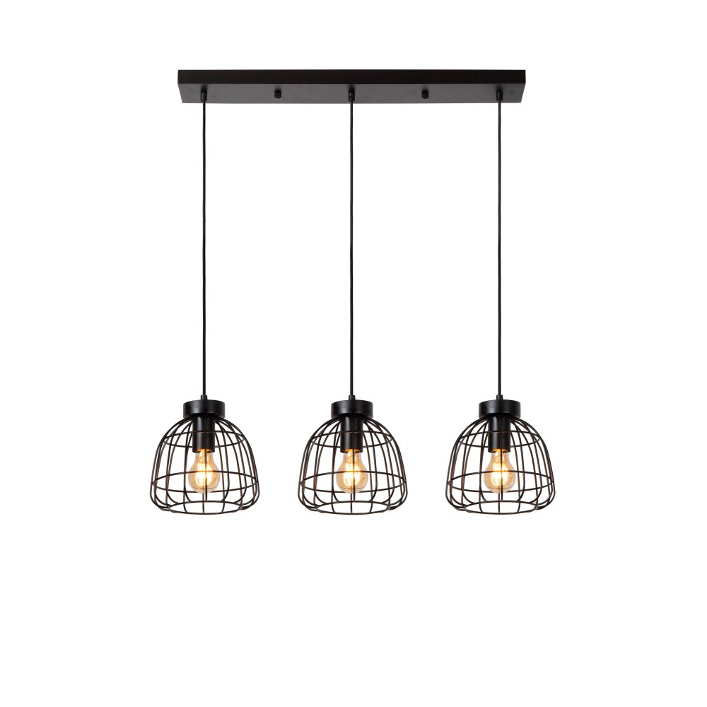 Suspension Lucide FILOX Noir, 3 lumières main product photo