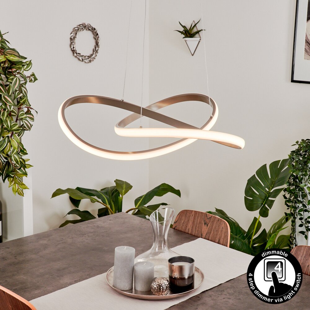 Suspension Pitasch LED Nickel mat, 1 lumière main product photo