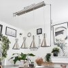 Suspension Vijes Nickel mat, 4 lumières
