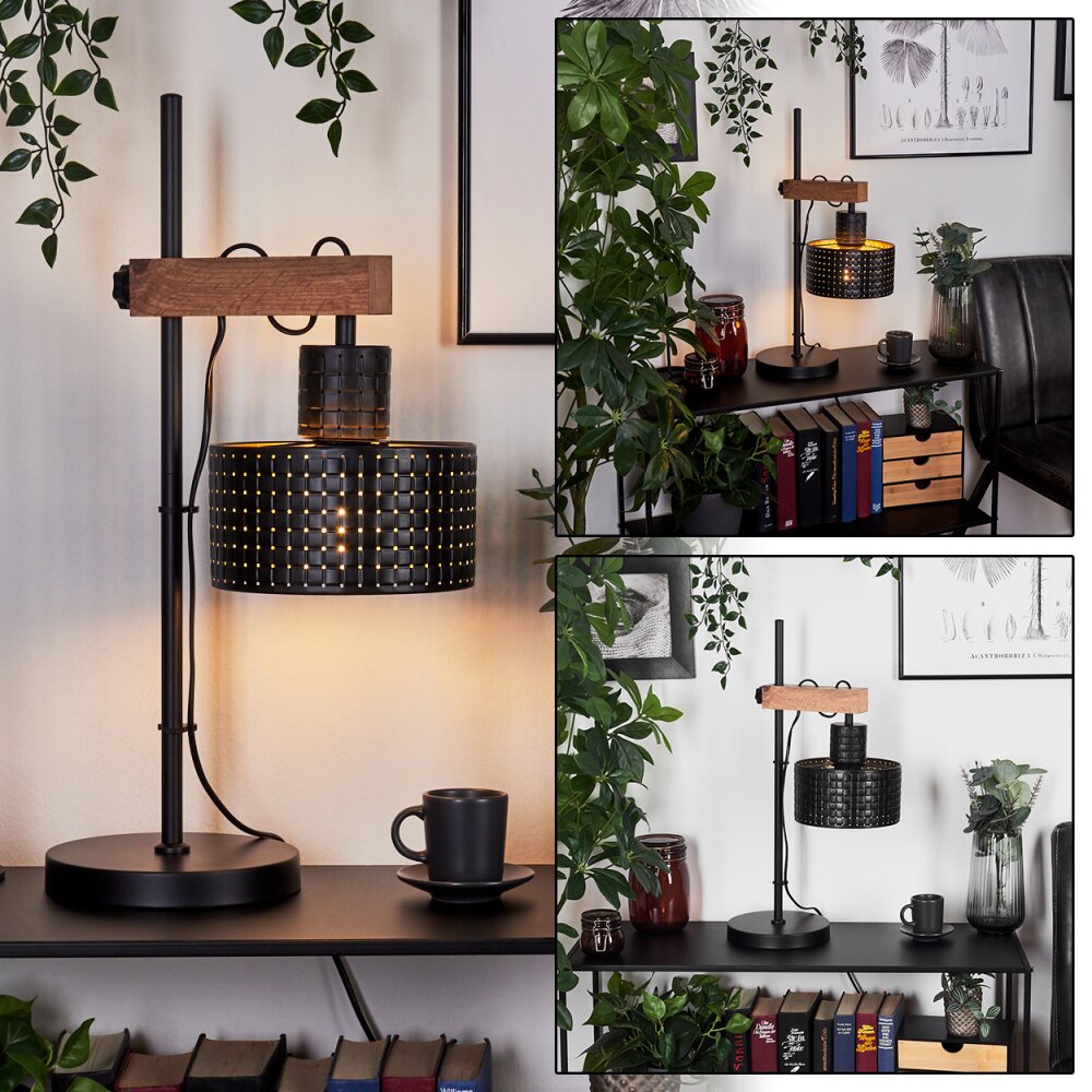 Lampe de table Chabian Brun, Couleur bois, Noir, 1 lumière main product photo