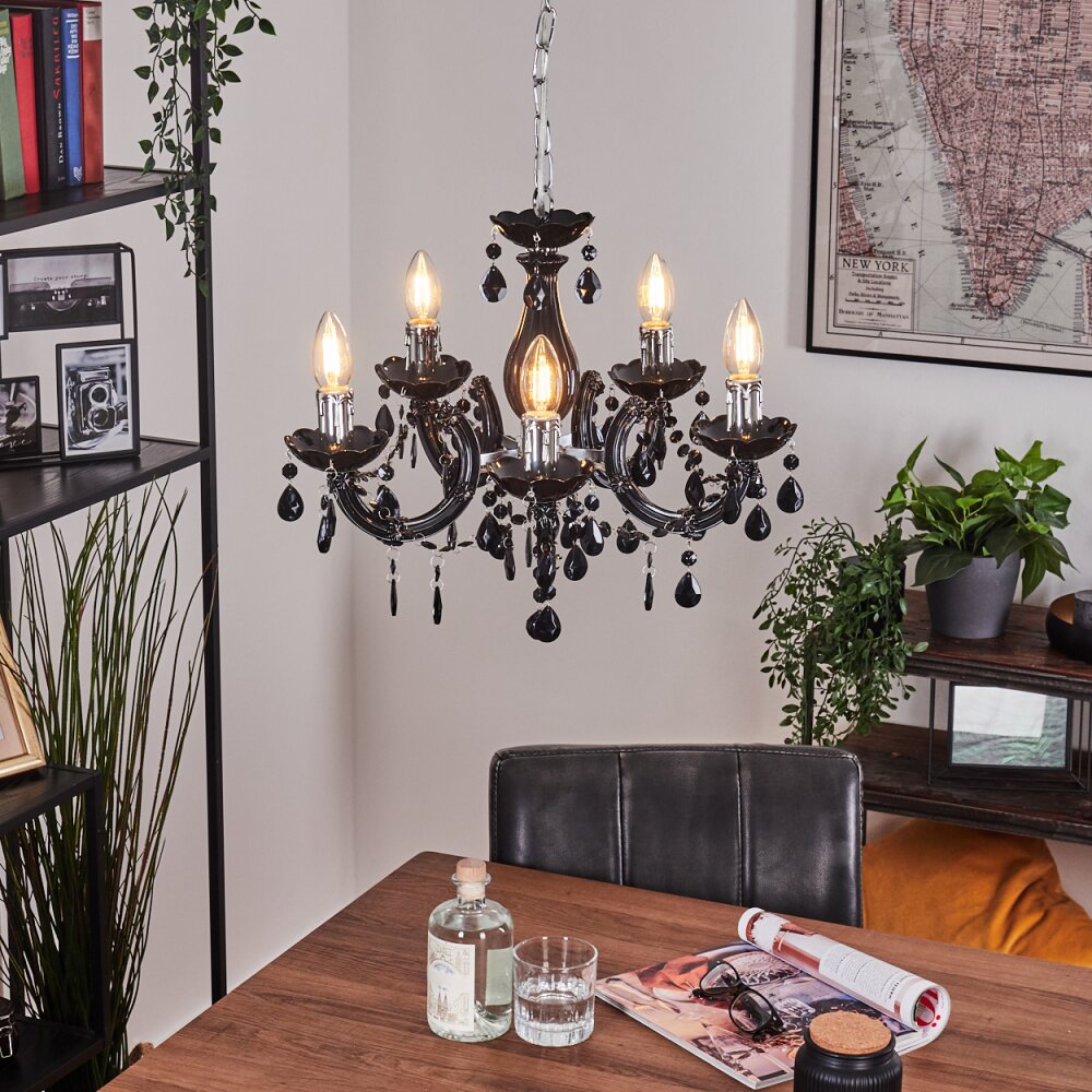 Lustre Malmback Chrome, Noir, 5 lumières main product photo