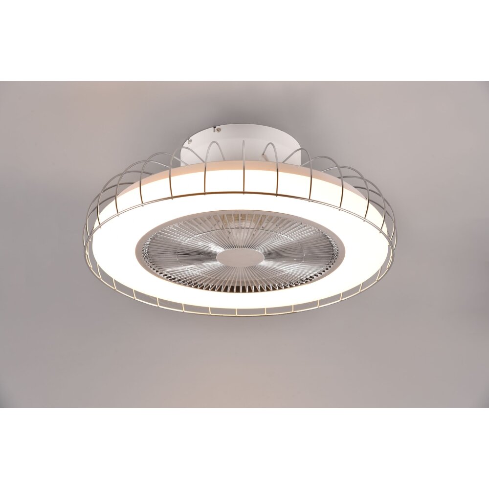 Ventilateur de plafond Reality Sandfjord LED Chrome, 1 lumière, Télécommandes main product photo