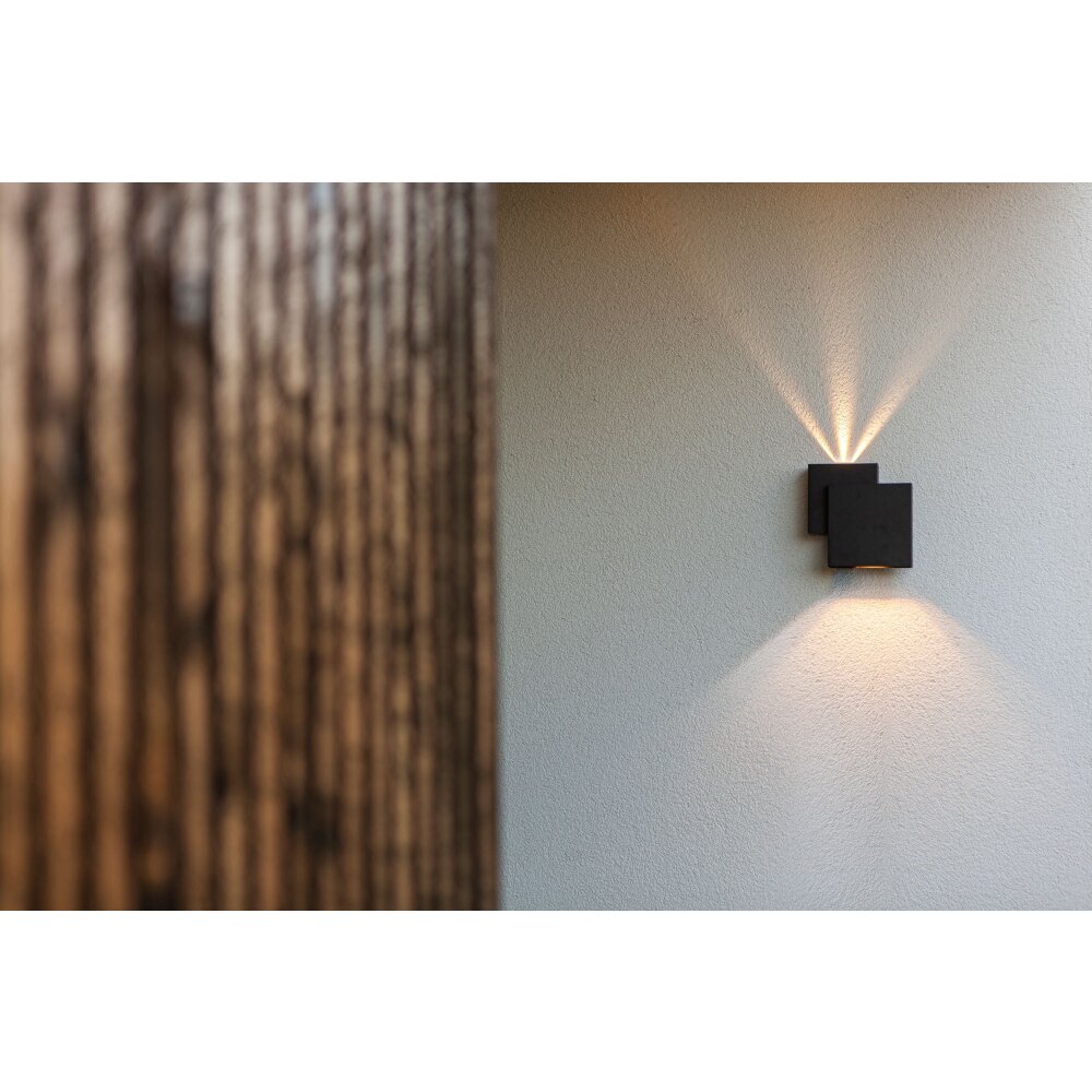 Applique murale d'extérieur Lutec Rialto LED Noir, 2 lumières main product photo