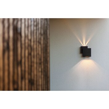 Applique murale d'extérieur Lutec Rialto LED Noir, 2 lumières