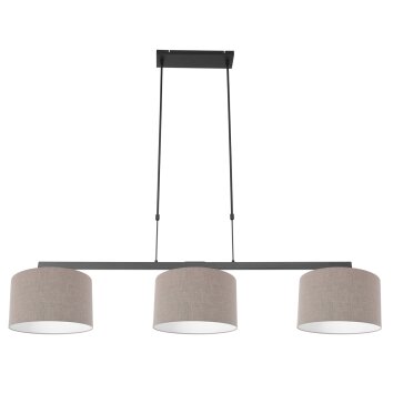 Suspension Steinhauer Stang Noir, 3 lumières