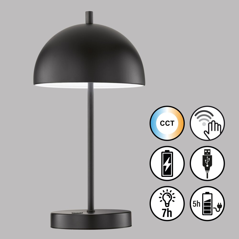 Lampe de table SCHÖNER WOHNEN-Kollektion Kia LED Noir, 1 lumière main product photo