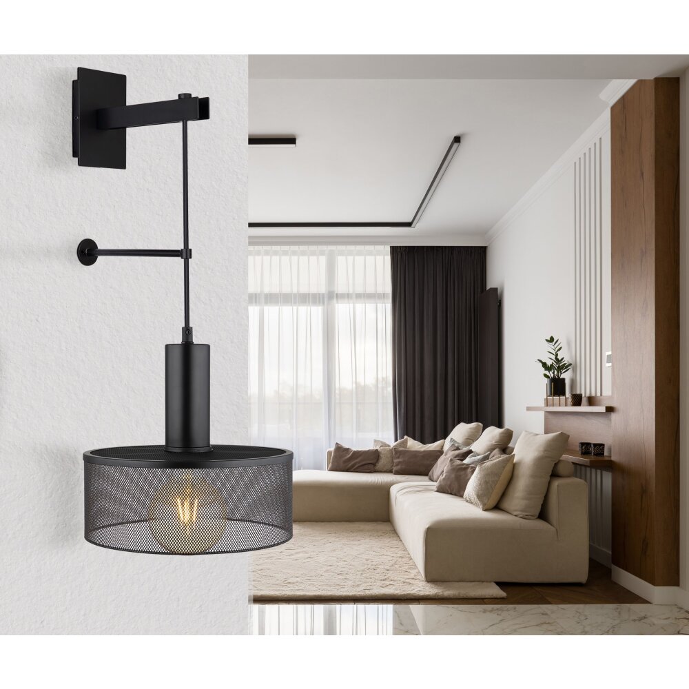 Applique murale Globo JEDD Noir, 1 lumière main product photo