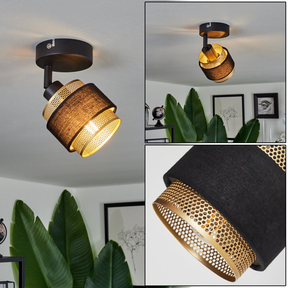 Plafonnier Cottard Noir, 1 lumière main product photo