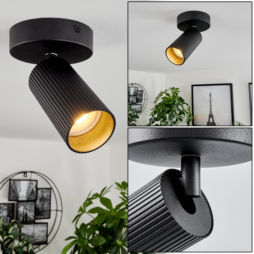 Plafonnier Trutielle Noir, 1 lumière main product photo