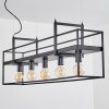 Suspension Victorine Chrome, Noir, 5 lumières
